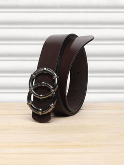 Teakwood - Women Coffee Brown Solid Genuine Leather Belt