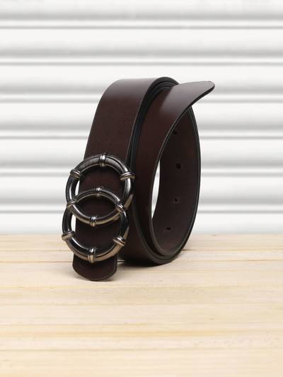 Women Coffee Brown Solid Genuine Leather Belt