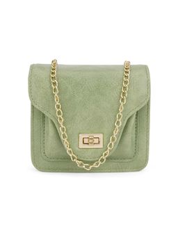 Globus - Women Olive Textured Small Party Sling Bag with Detachable Chain