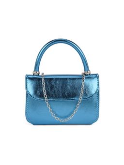 Globus - Women Blue Shiny Small Party Sling Bag with Detachable Chain