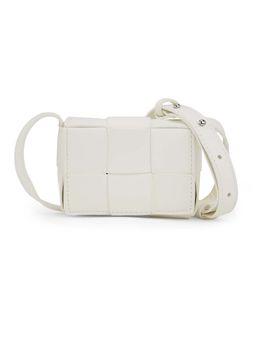 Globus - Women White Allover Layered Panel Structure Small Party Sling Bag