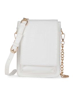 Globus - Women White Small Party Sling Bag with Detachable Strap