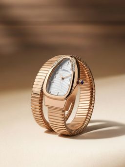 French Connection - Women Surpent Oval Silver Dial Analog Watch - FCN0189SRGM (M)