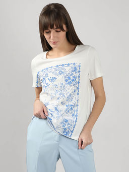 VERO MODA - Women White Printed T-Shirt