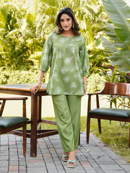 FLAHER - Green Women Printed Co-Ord Set