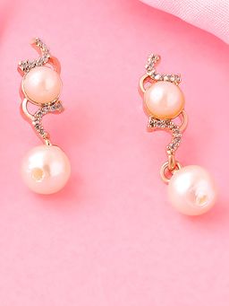 Estele - Gold Plated Glorious Designer Earrings with Pearls for Women