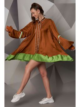 Wendell Rodricks - Rust Tie-Up Mini Dress