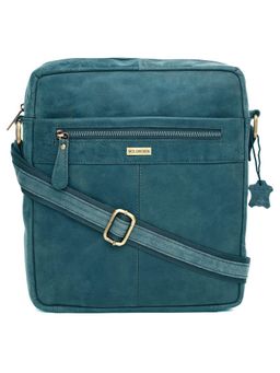 WILDHORN - Classic Genuine Leather Blue Solid Sling Bag for Men