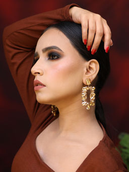 Kraft Smiths - Emerald Shaped Crystal Earrings