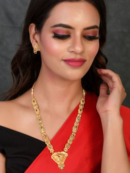 Silvermerc Designs - Gold Plated Handcrafted Meenakari Jewellery Set