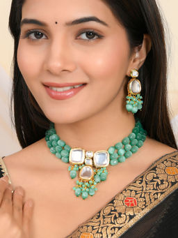 Silvermerc Designs - Royal Kundan And Pearl Bridal Jewellery Set