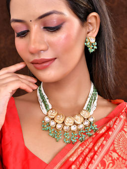 Silvermerc Designs - Trending Pearl Kundan Necklace Set