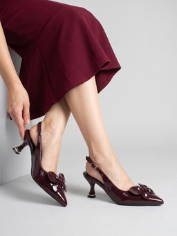 Twenty Dresses by Nykaa Fashion - Wine Party Heels Sandals