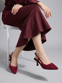 Twenty Dresses by Nykaa Fashion - Wine Party Heels Sandals
