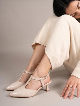 Twenty Dresses by Nykaa Fashion - Cream Party Heels Sandals