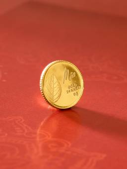 Mia by Tanishq - 5 Gm 24 Karat Tulsi Leaf Gold Coin (9999 Purity)