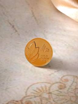 Mia by Tanishq - 10 Gm 24 Karat Mango Leaf Gold Coin (9999 Purity)