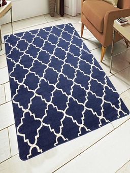 Saral Home - Navy Blue Microfiber Carpet-120x180 cm
