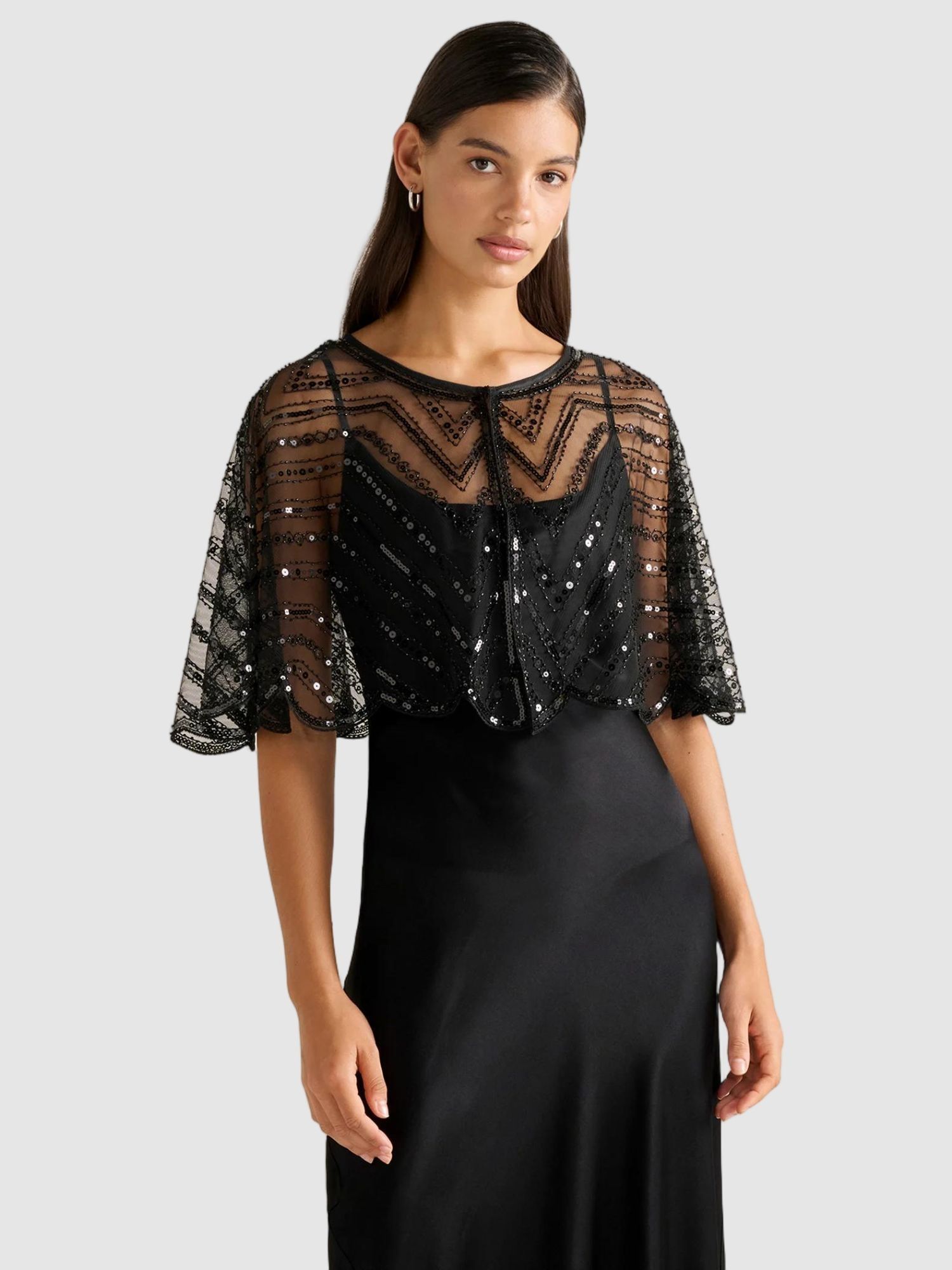 forever new Black Scarlett Sequin Cape-picture-27