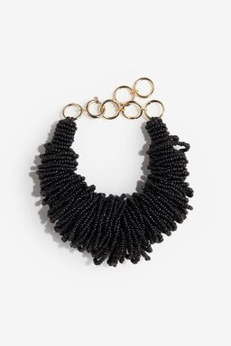 H&M - Women Black Glass-Bead Statement Bracelet