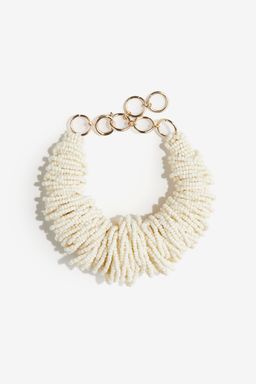 H&M - Women White Glass-Bead Statement Bracelet