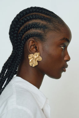 H&M - Women Gold Petal-Shaped Earrings