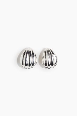 H&M - Women Silver Fluted Hoop Earrings