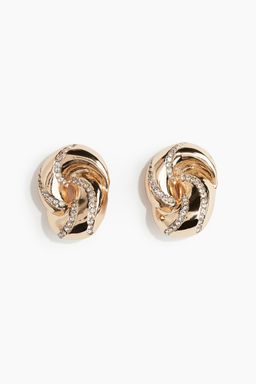 H&M - Women Gold Rhinestone-Embellished Earrings