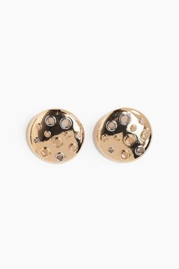 H&M - Women Gold Eyelet-Detail Earrings