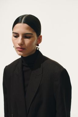 H&M - Women Brown Sphere-Detail Front And Back Earrings