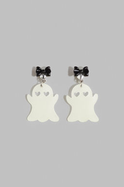 H&M - Women White Pendant Clip Earrings