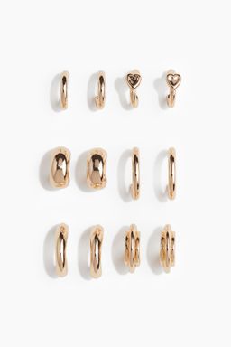H&M - Women Gold 6 Pairs Hoop Earrings