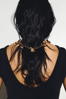 H&M - Women Gold Bow-Decorated Necklace