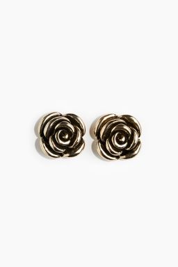H&M - Women Bronze Rose-Shaped Stud Earrings