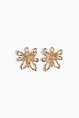 H&M - Women Gold Flower-Shaped Earrings