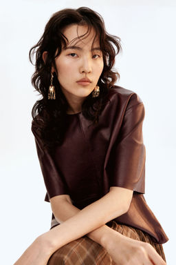 H&M - Women Bronze Flower-Shaped Dangle Earrings