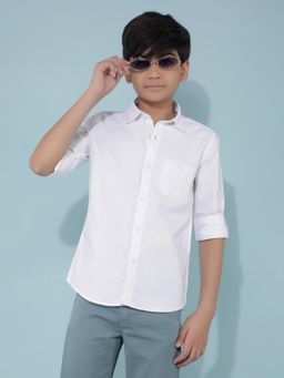 CRIMSOUNE CLUB - Boys White Cotton Shirt