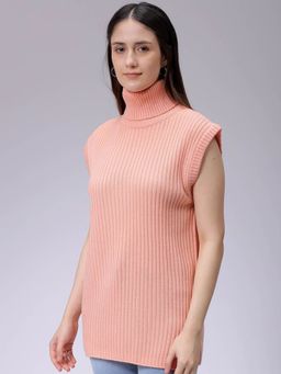 Freehand - Pink Turtle Neck Stripes Sweater