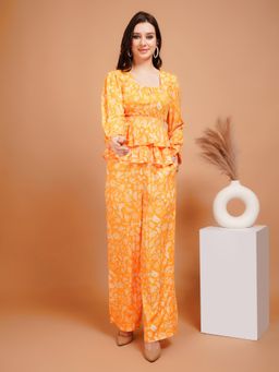 BOHOLYFE - Women Viscose Rayon Yellow Co-Ord Set