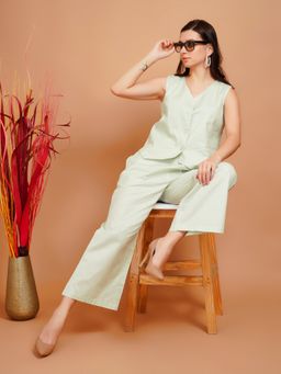 BOHOLYFE - Women Cotton Green Co-Ord Set