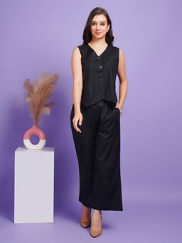 BOHOLYFE - Women Cotton Black Co-Ord Set