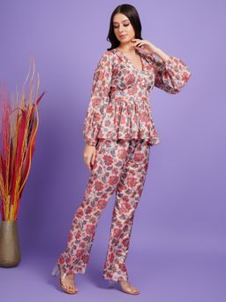 BOHOLYFE - Women Polyester Beige Co-Ord Set