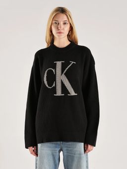 Calvin Klein - Black Crew Neck Typography Sweater
