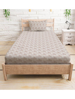 Mayfair Homes London - Polycotton 210TC Single bedsheet with 1 Pillow Cover Abstract Brown (Single)