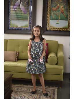 Ribbon Candy - Egret tropical Cotton Printed Dress