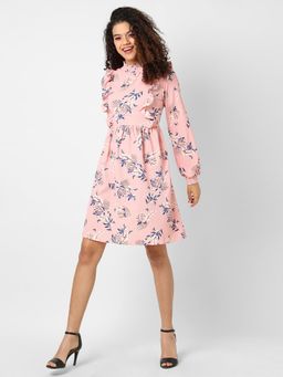 PINACOLADA - Women Peach Floral Design Casual Dresses