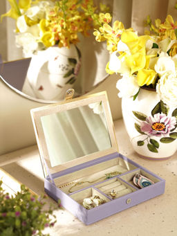 Pure Home + Living - Purple Faux Leather Jewellery Box