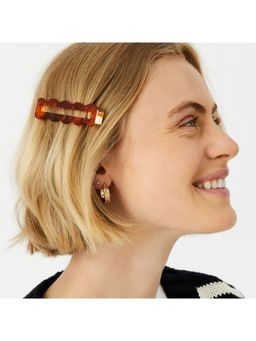 Accessorize London - Women's Tort Wavey Tortoise Shell Barette Hair Clip