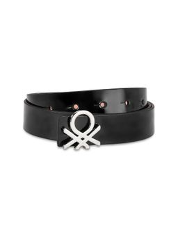 United Colors of Benetton - Elanore Pu Reversible Belt for Women - Black & Peach (M)