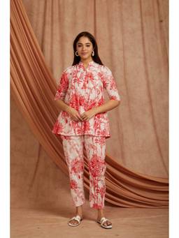 Sivi - Red Printed Cotton Co-Ord Set